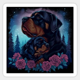 Rottweiler Cute Family Sticker